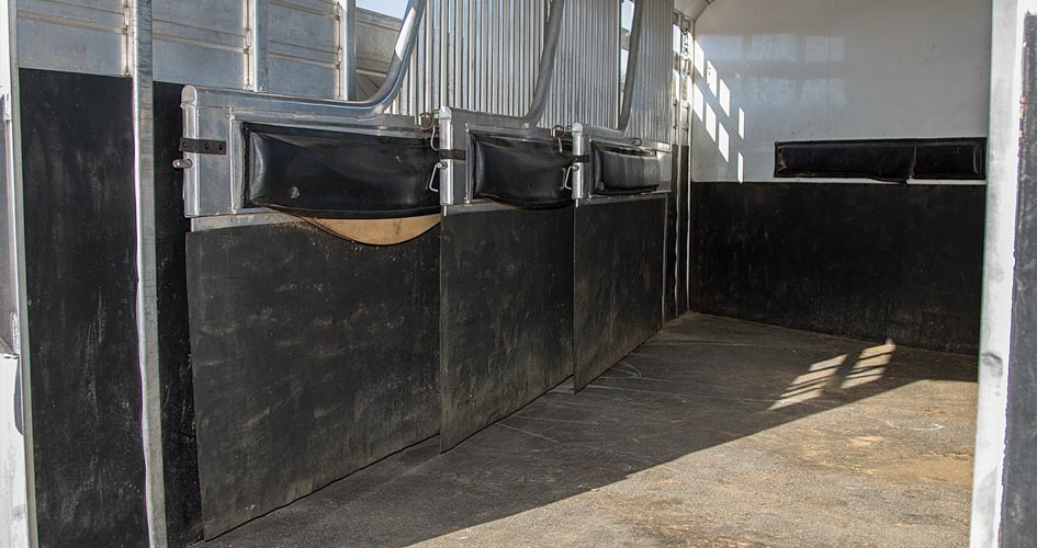 Move trailer dividers so horse has more room.