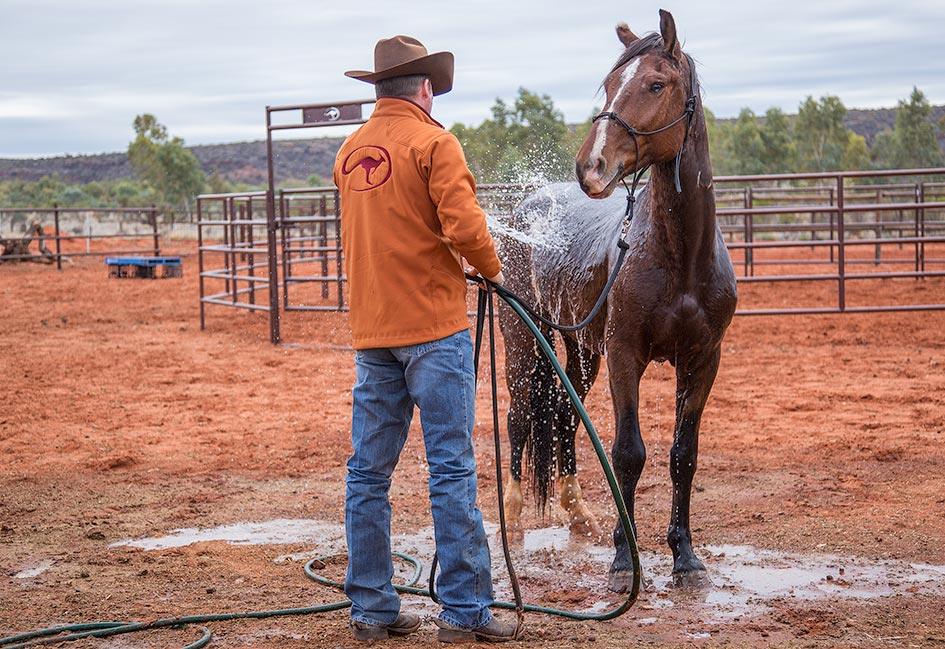 Bundy Enjoys Getting Hosed Off After Workout
